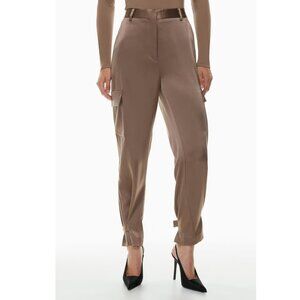 Babaton Womens 4 Refined Satin Cargo High Waisted Pant